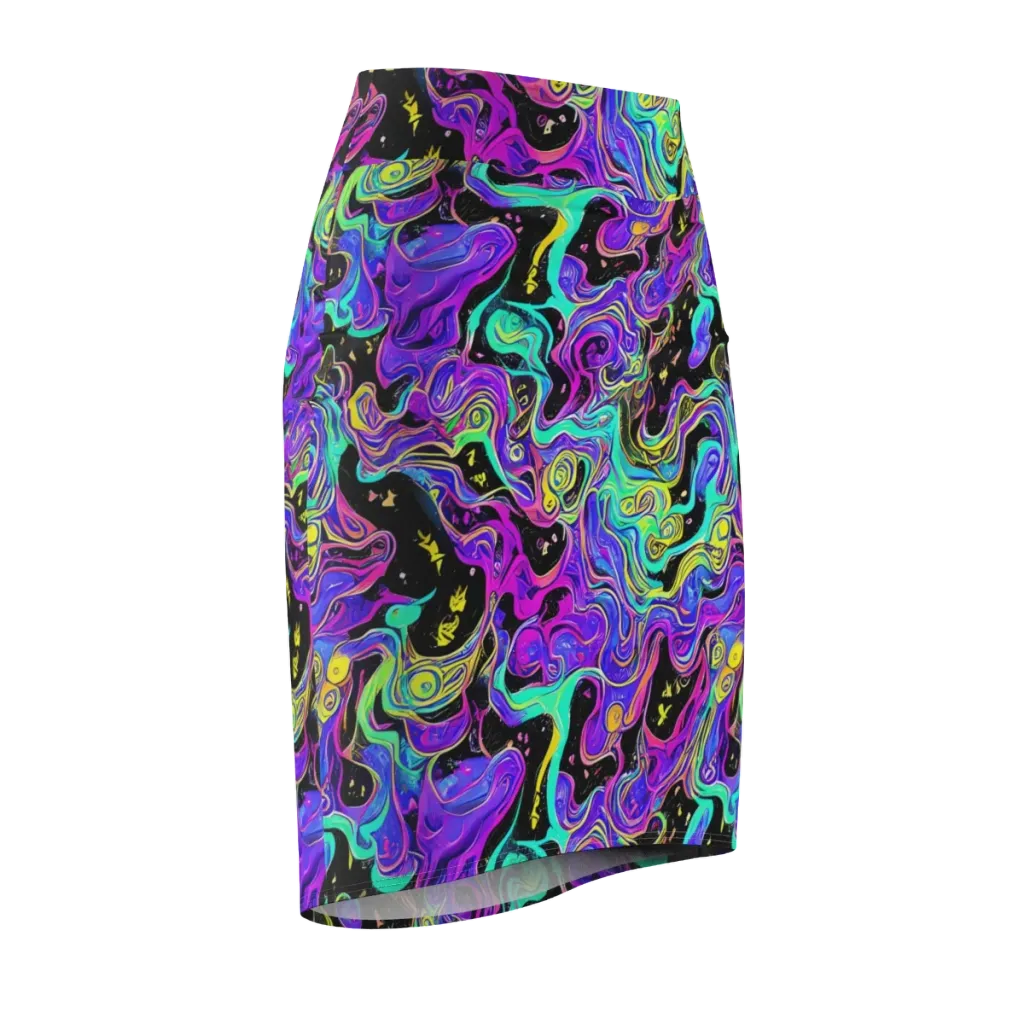 Sonic Swirl on Pencil Skirt — Front Side