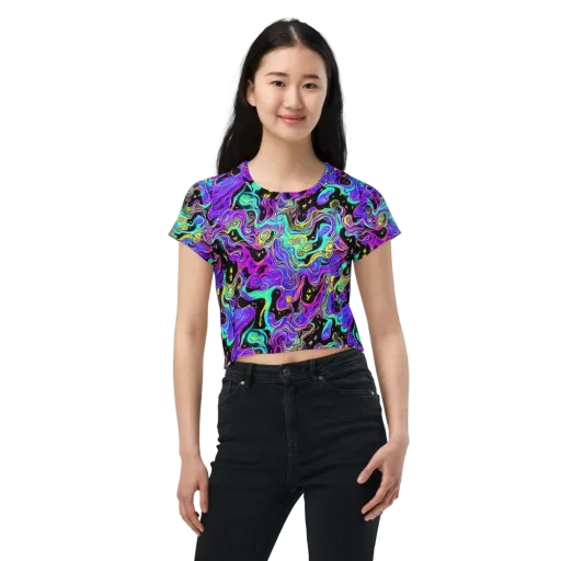 Sonic Swirl on a Crop Tee