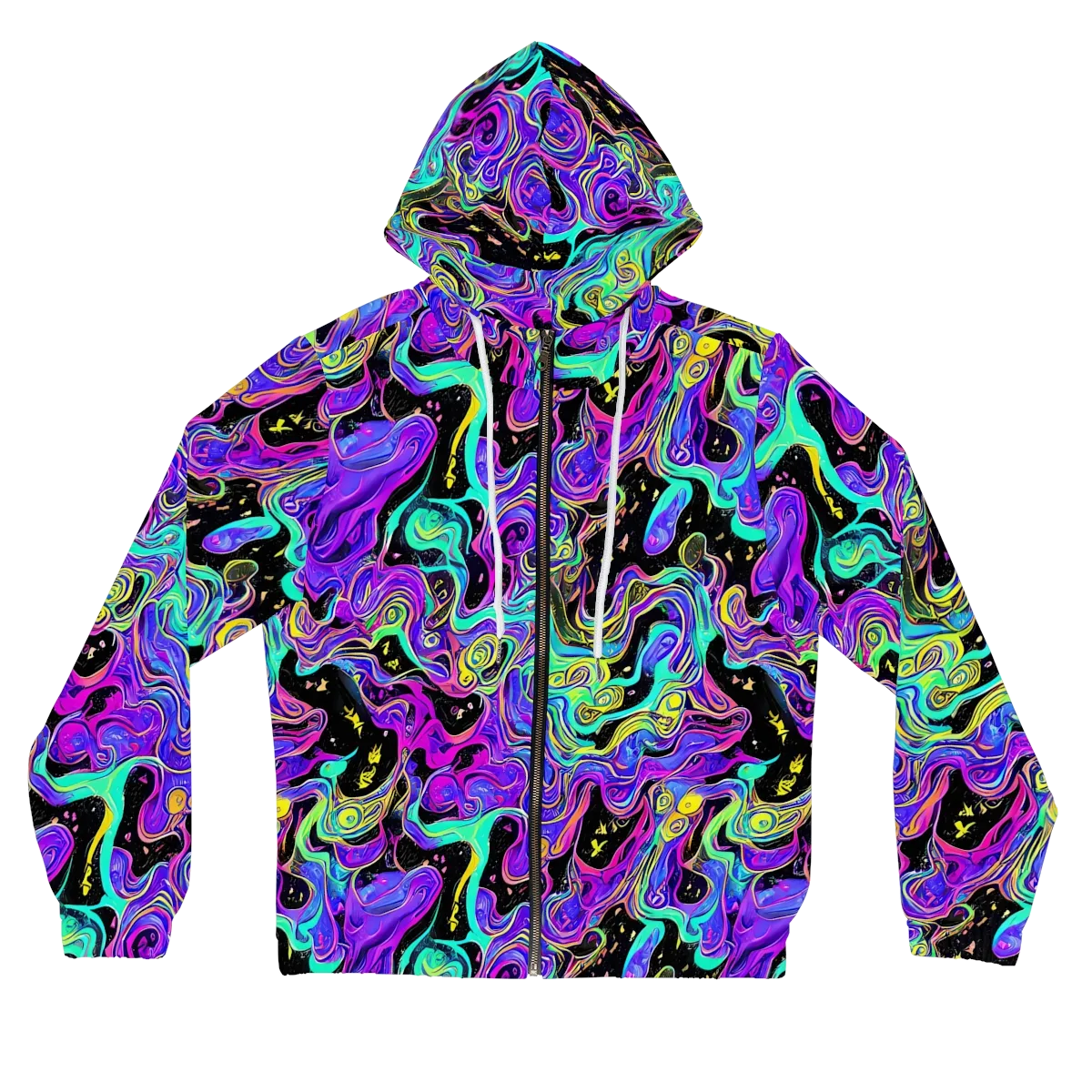 Sonic Swirl on Women's Full-Zip Hoodie — Front