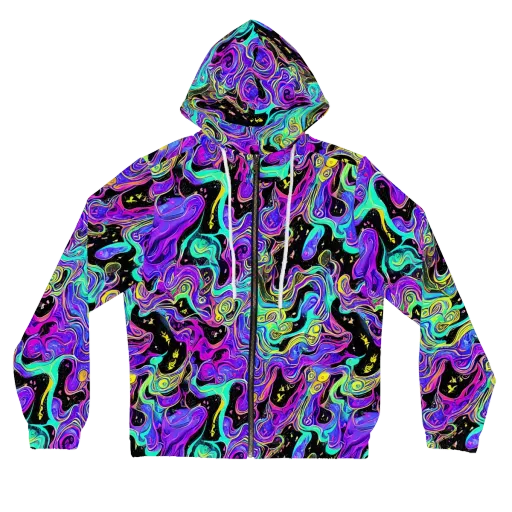 Sonic Swirl on a Women's Full-Zip Hoodie