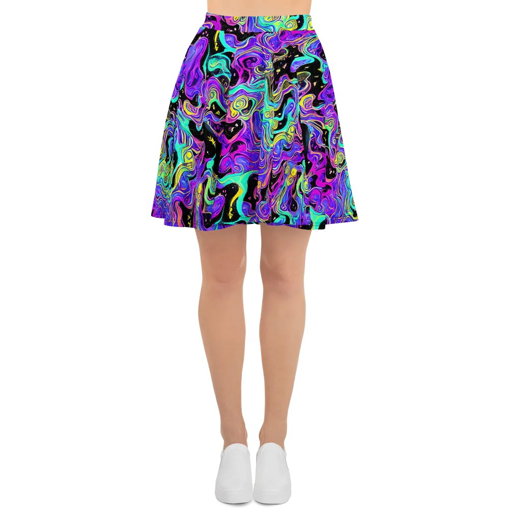 Sonic Swirl on Skater Skirt — Front