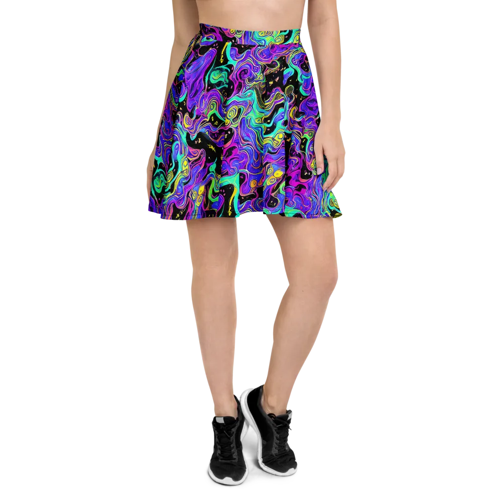 Sonic Swirl on Skater Skirt — Front