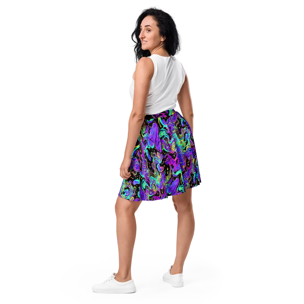 Sonic Swirl on Skater Skirt — Back