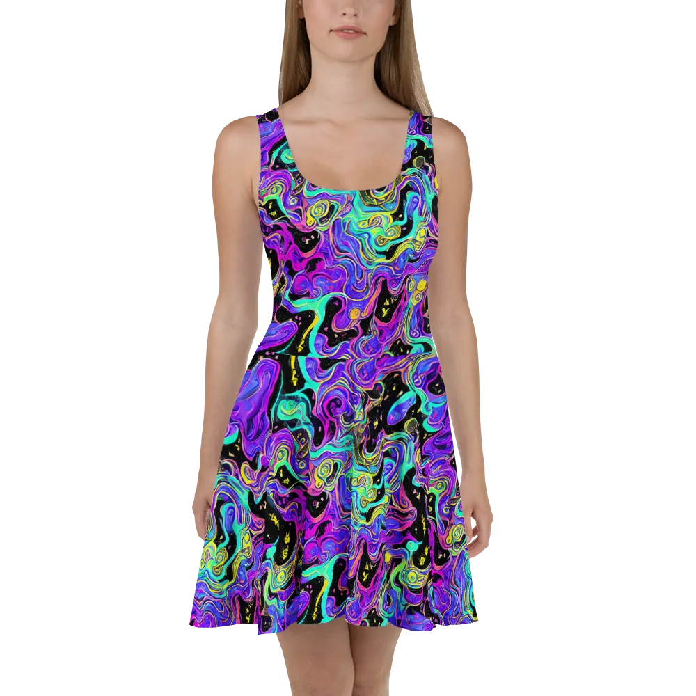 Sonic Swirl on Skater Dress — Front