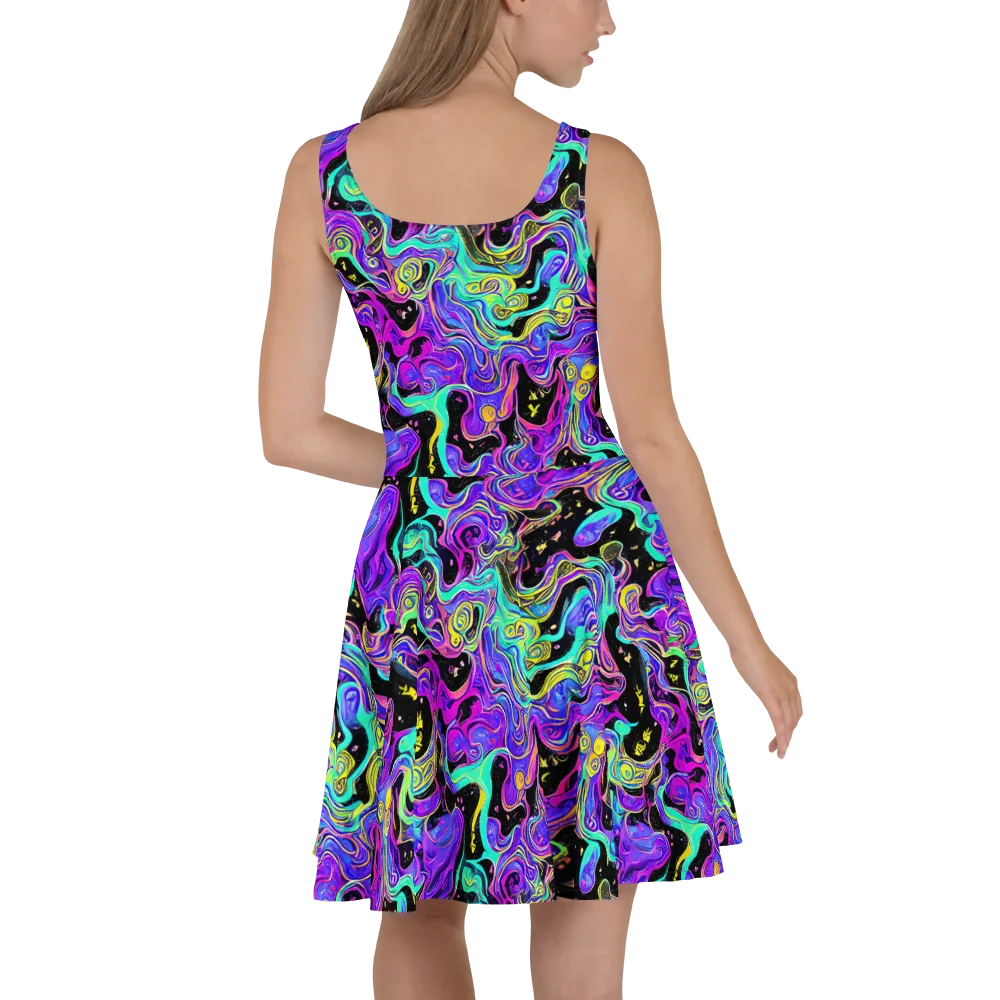 Sonic Swirl on Skater Dress — Back
