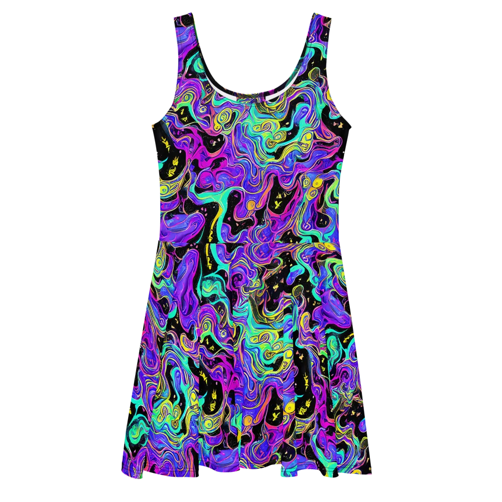 Sonic Swirl on Skater Dress — Front