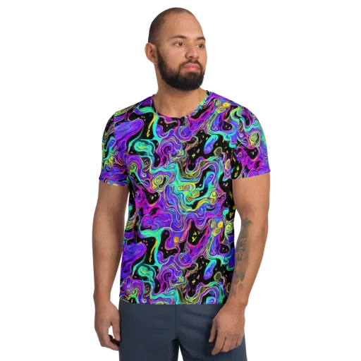 Sonic Swirl on a Men's Athletic T-Shirt