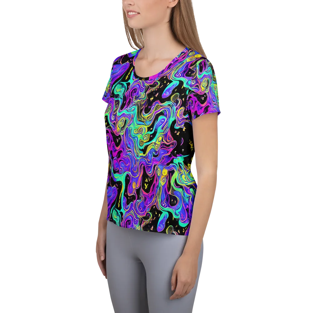 Sonic Swirl on Women's Athletic T-Shirt — Left