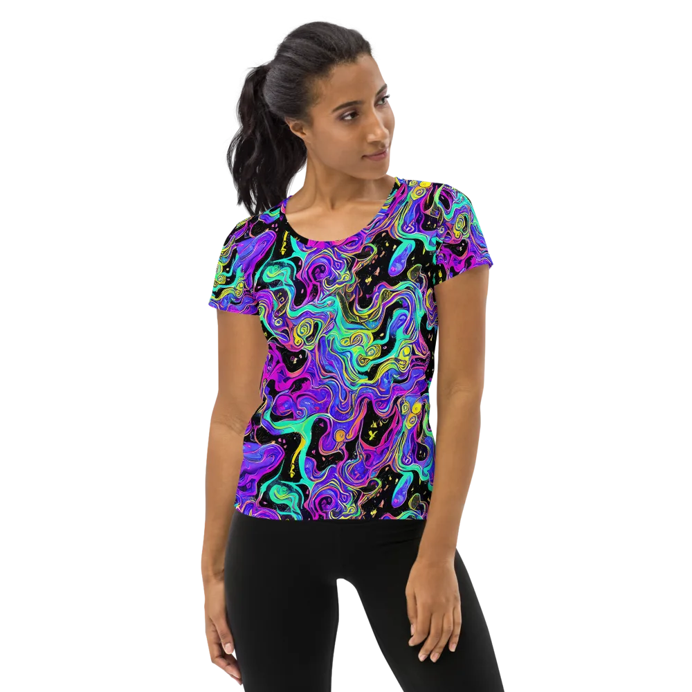 Sonic Swirl on Women's Athletic T-Shirt — Front