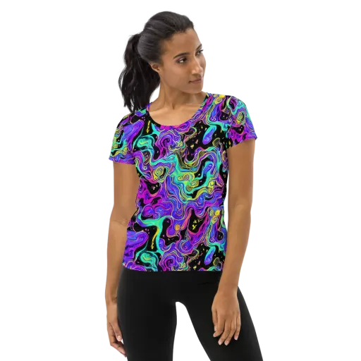 Sonic Swirl on a Women's Athletic T-Shirt