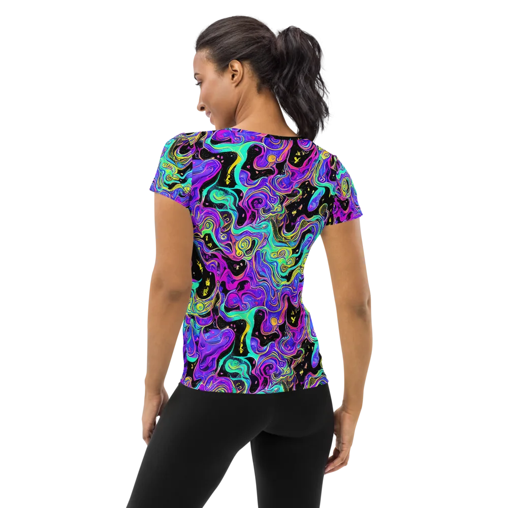 Sonic Swirl on Women's Athletic T-Shirt — Back
