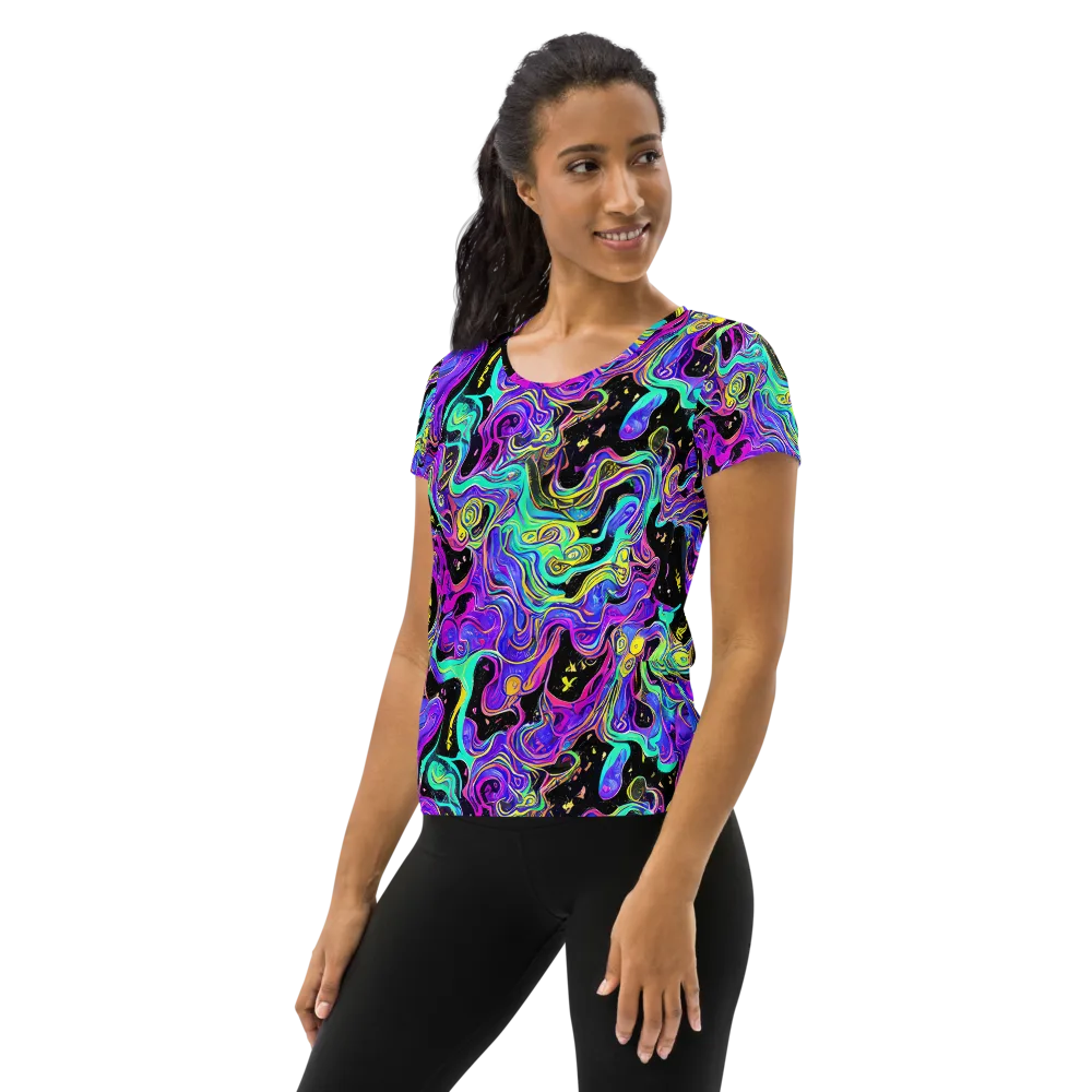 Sonic Swirl on Women's Athletic T-Shirt — Left