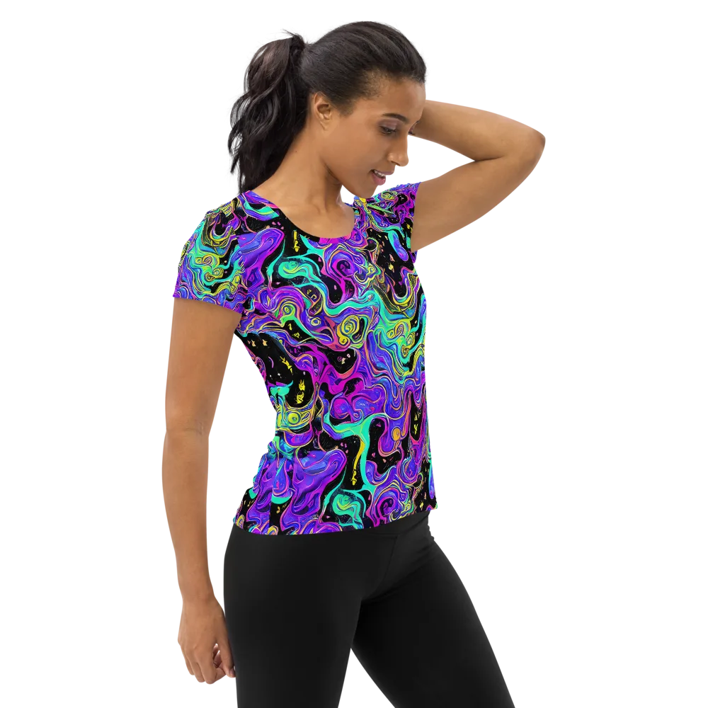 Sonic Swirl on Women's Athletic T-Shirt — Right