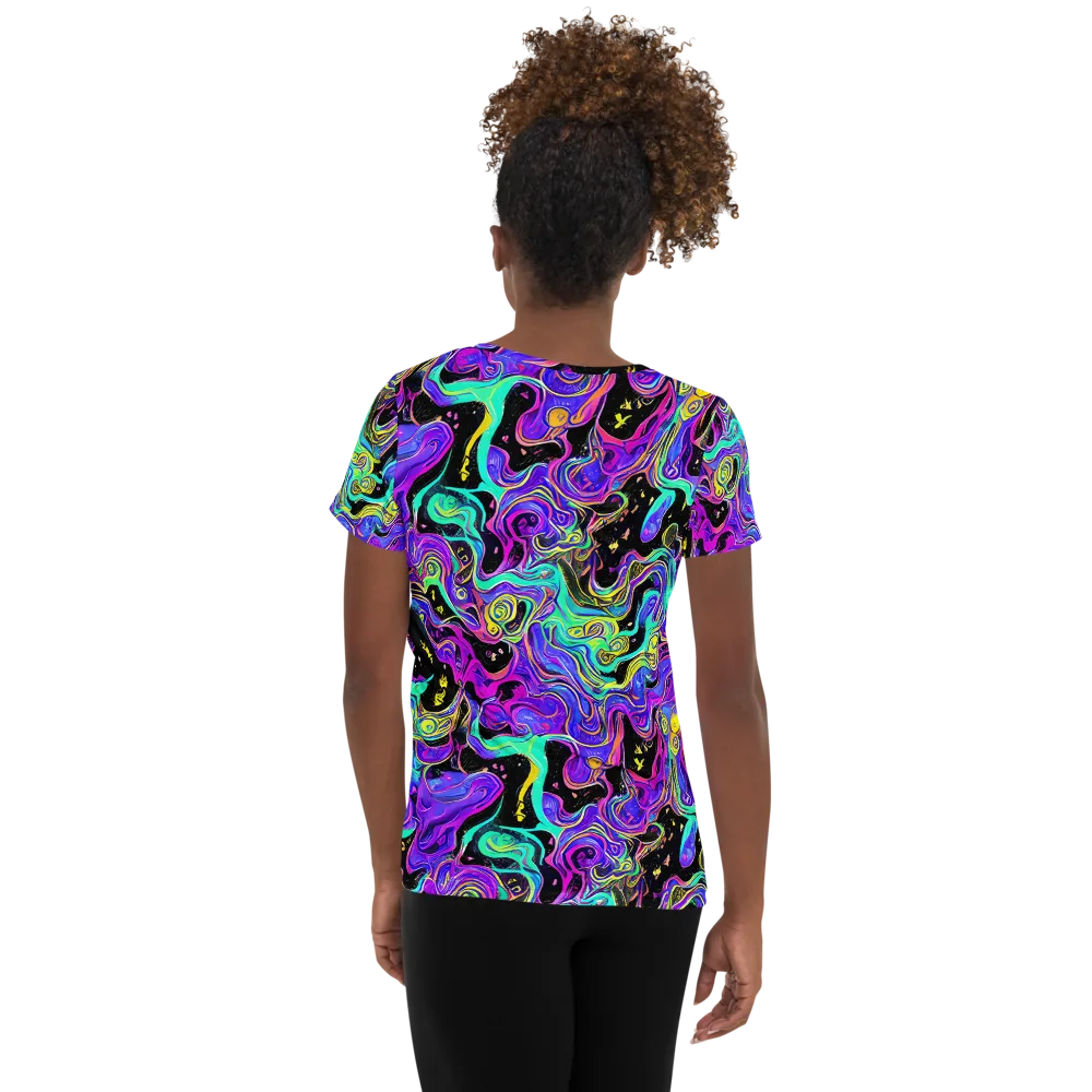 Sonic Swirl on Women's Athletic T-Shirt — Back
