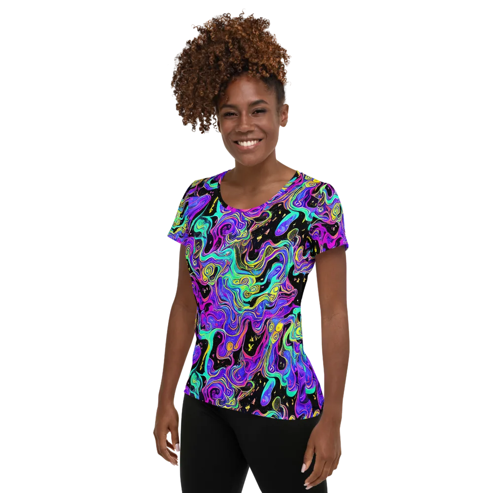 Sonic Swirl on Women's Athletic T-Shirt — Left
