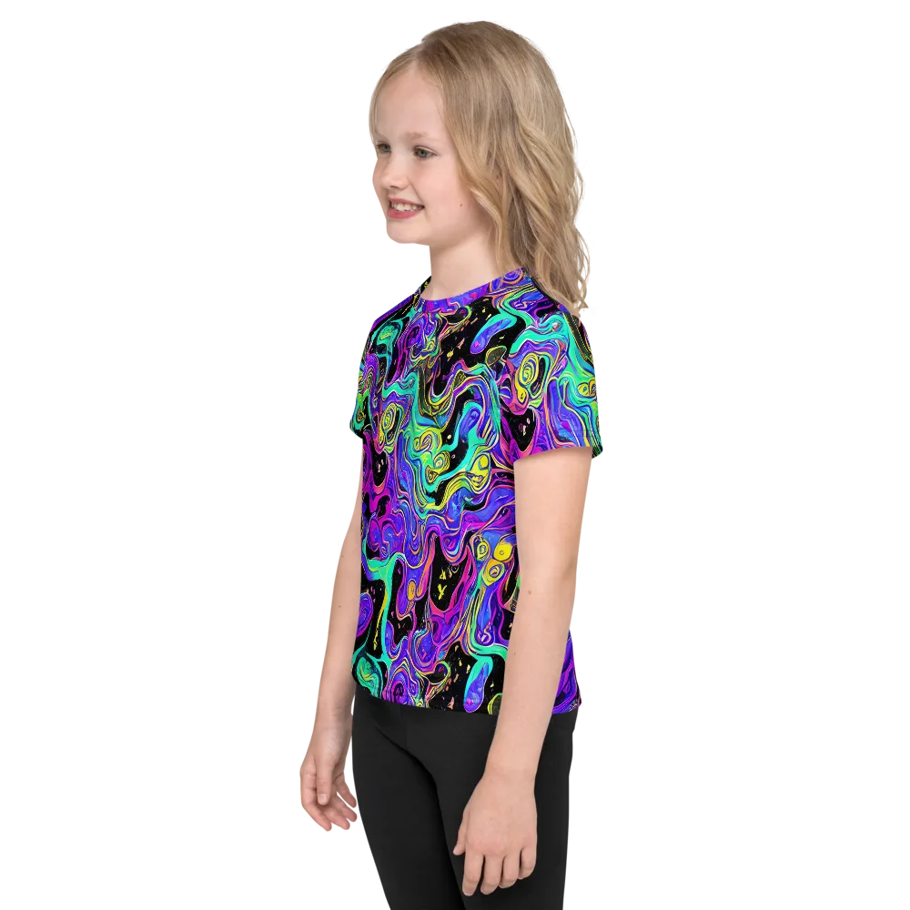 Sonic Swirl on Kids Crew Neck T-Shirt — Left