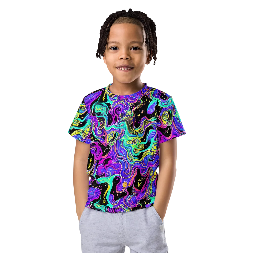 Sonic Swirl on Kids Crew Neck T-Shirt — Front