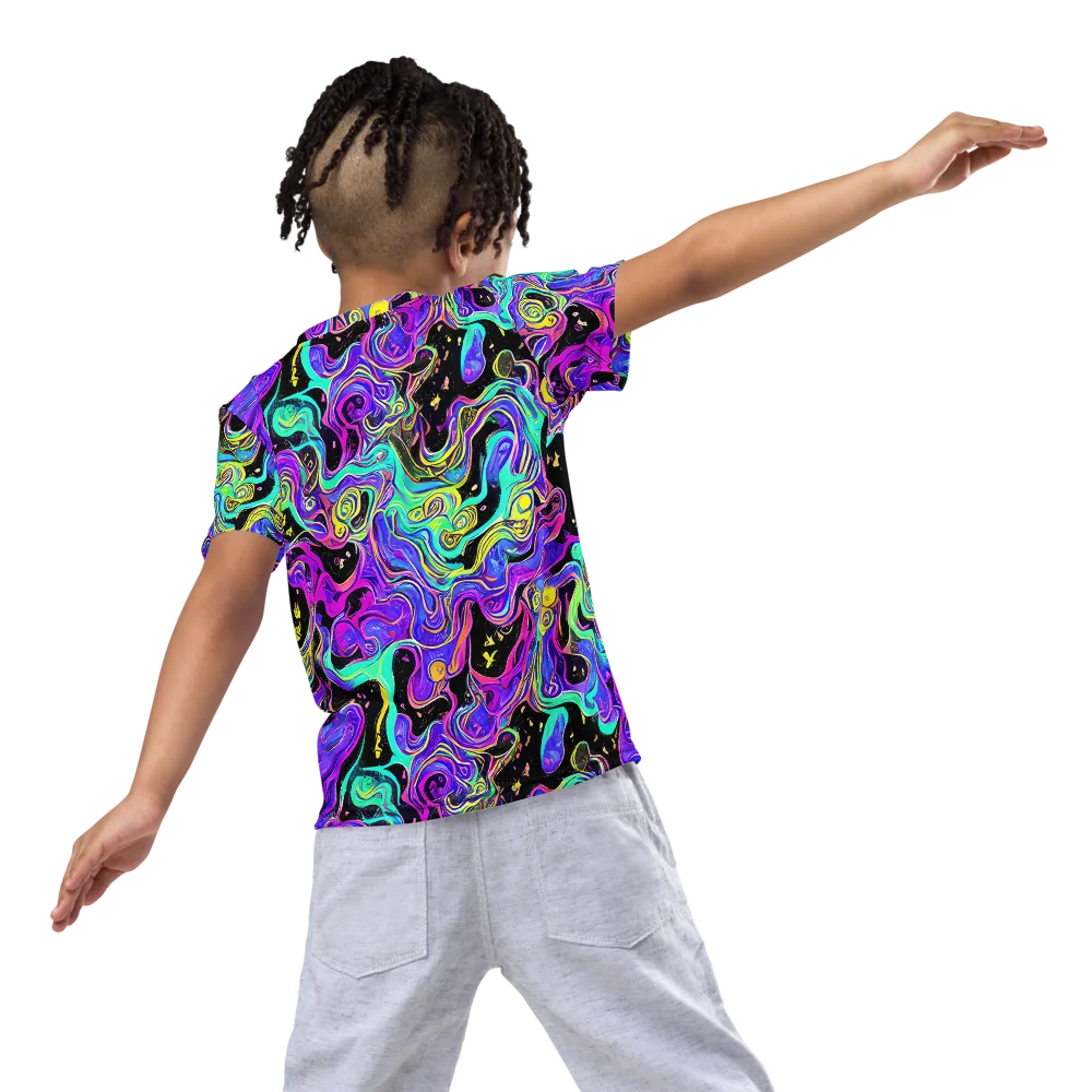 Sonic Swirl on Kids Crew Neck T-Shirt — Back