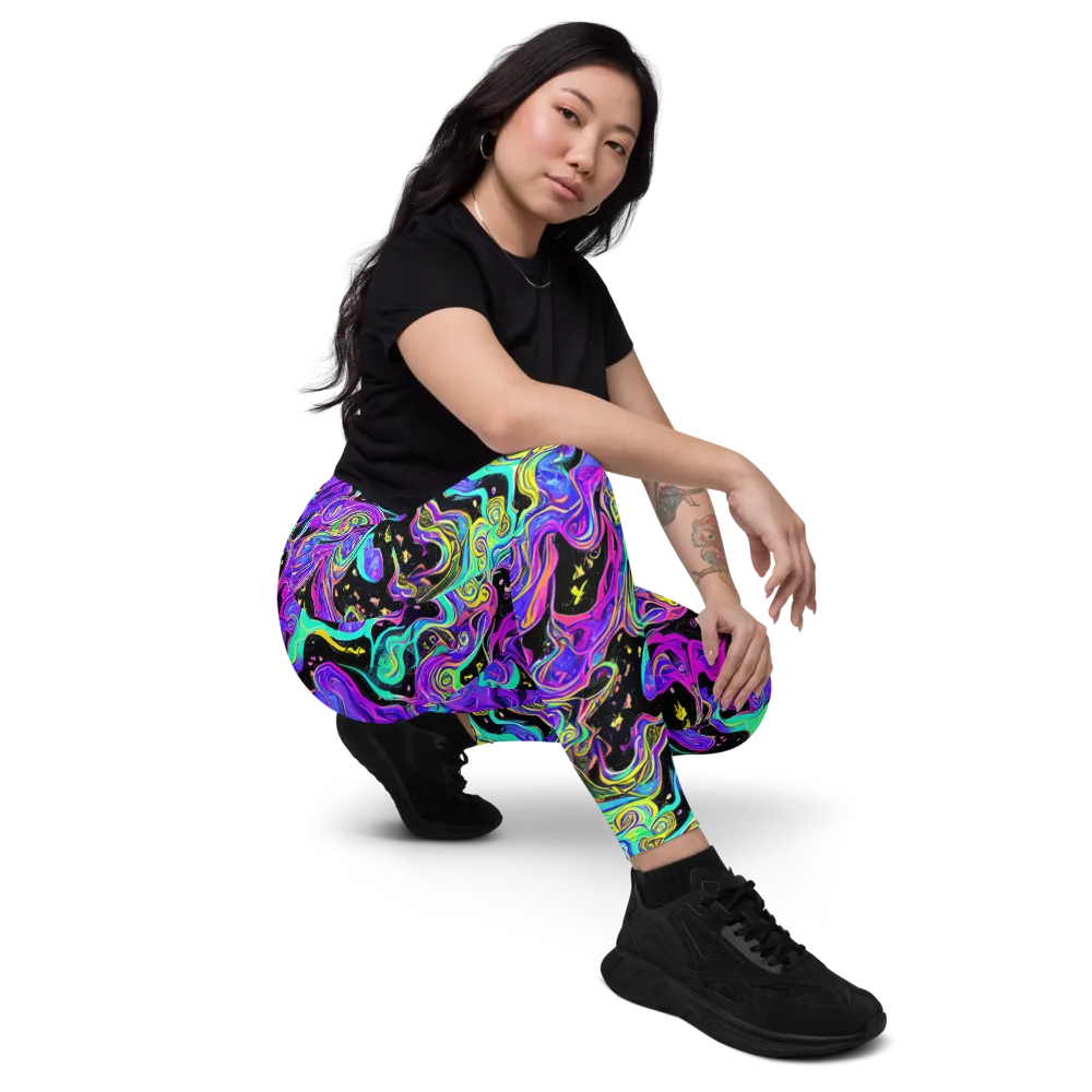 Sonic Swirl on Leggings with Pockets — Right Front