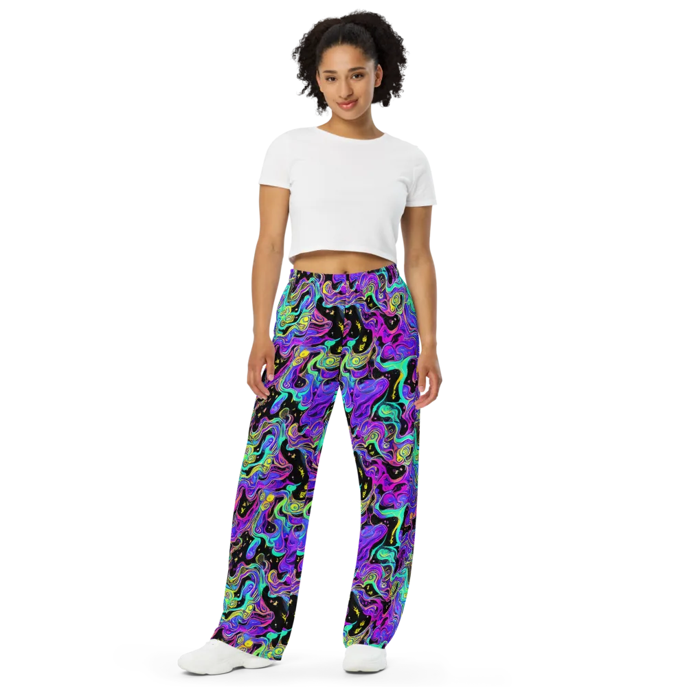 Sonic Swirl on Wide-Leg Pants — Front