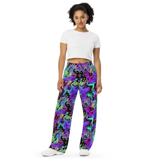 Sonic Swirl on a Wide-Leg Pants