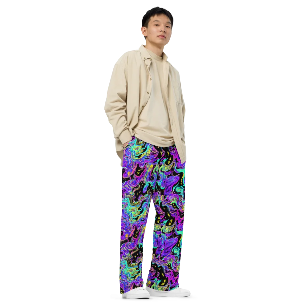 Sonic Swirl on Wide-Leg Pants — Right Front