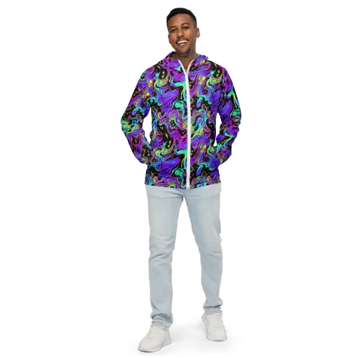 Sonic Swirl on a Men's Windbreaker