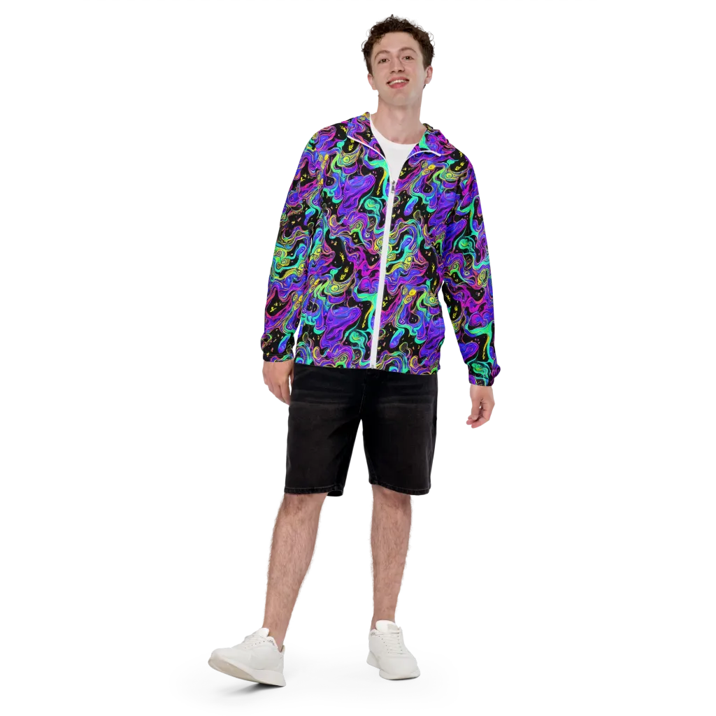 Sonic Swirl on Men's Windbreaker — Front