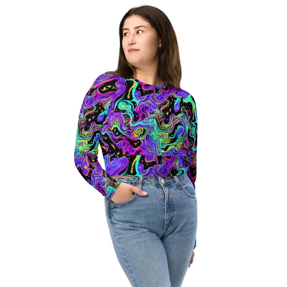 Sonic Swirl on Long Sleeve Crop Top — Front