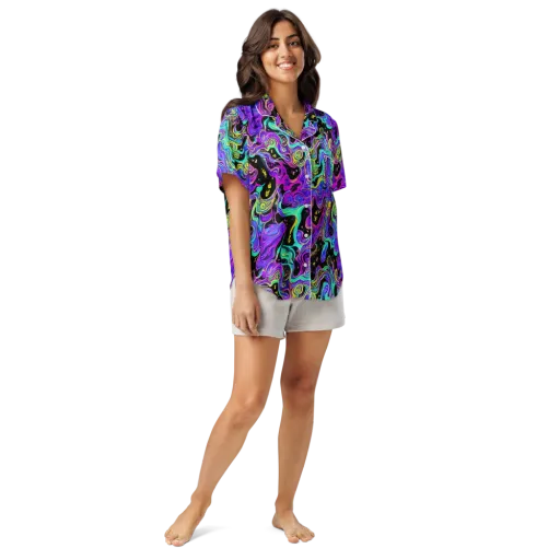 Sonic Swirl on a Women's Short Sleeve Pajama Top