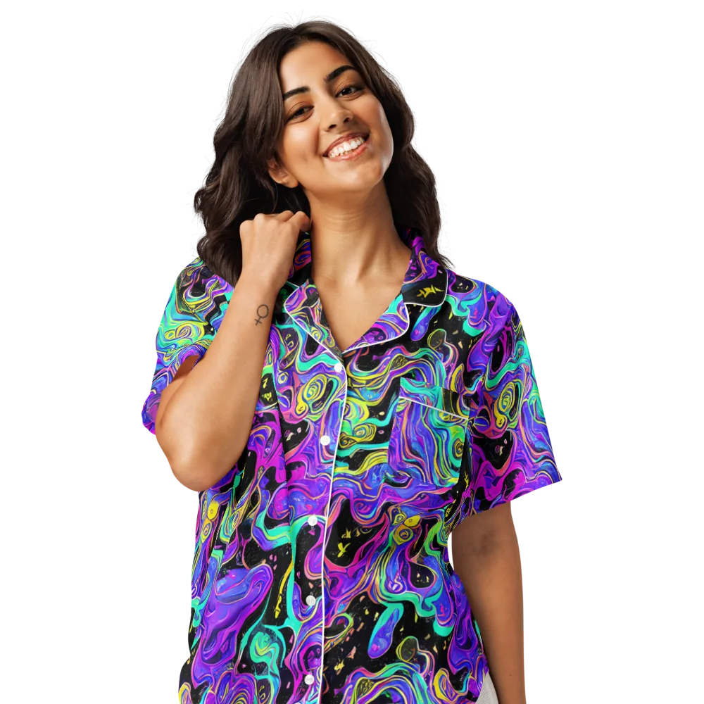 Sonic Swirl on Women's Short Sleeve Pajama Top — Front