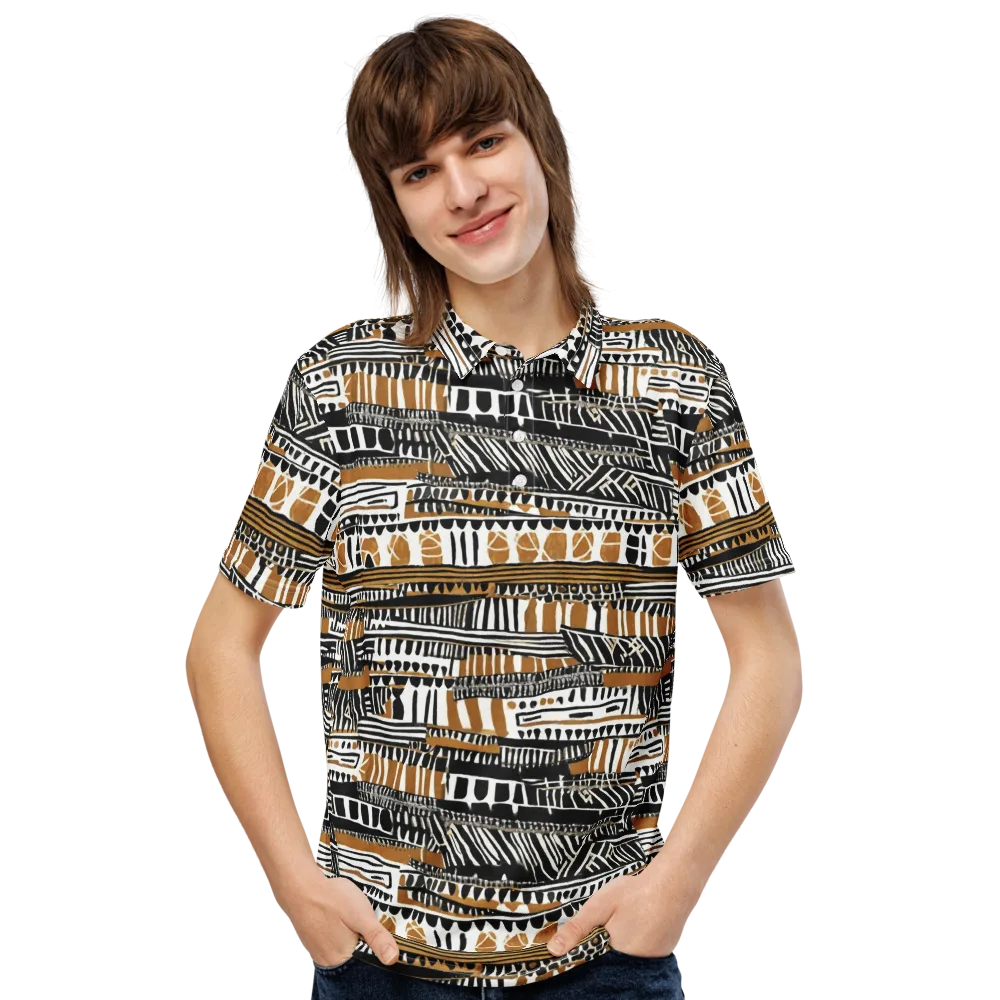 Nomad Geometry on Men's Slim Fit Polo Shirt — Front
