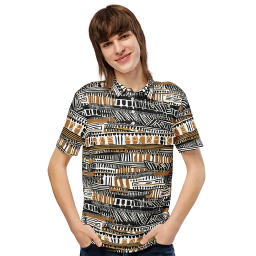 Nomad Geometry on a Men's Slim Fit Polo Shirt