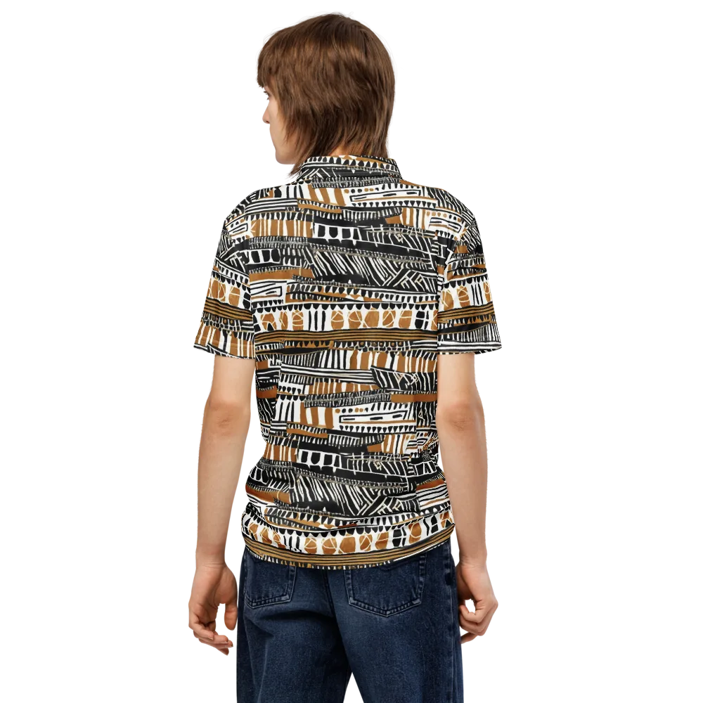 Nomad Geometry on Men's Slim Fit Polo Shirt — Back