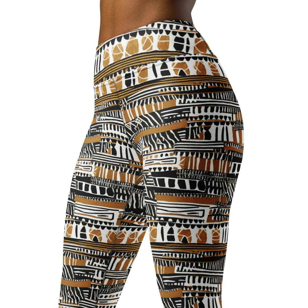 Nomad Geometry on Yoga Leggings — Left Front