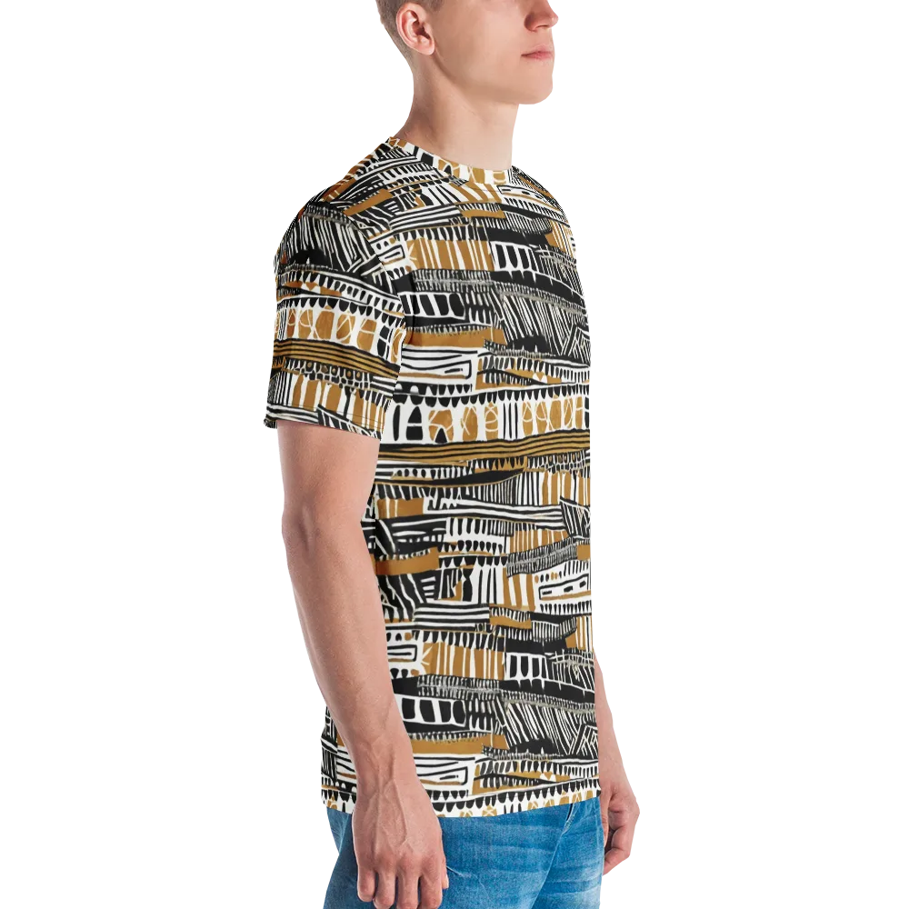 Nomad Geometry on Men's Crew Neck T-Shirt — Right