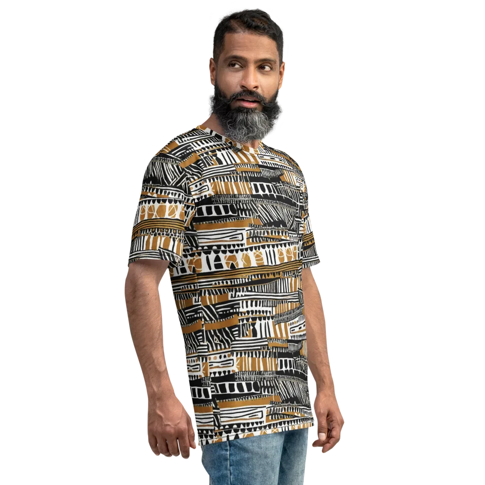 Nomad Geometry on Men's Crew Neck T-Shirt — Right