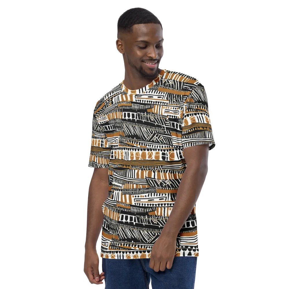 Nomad Geometry on Men's Crew Neck T-Shirt — Left