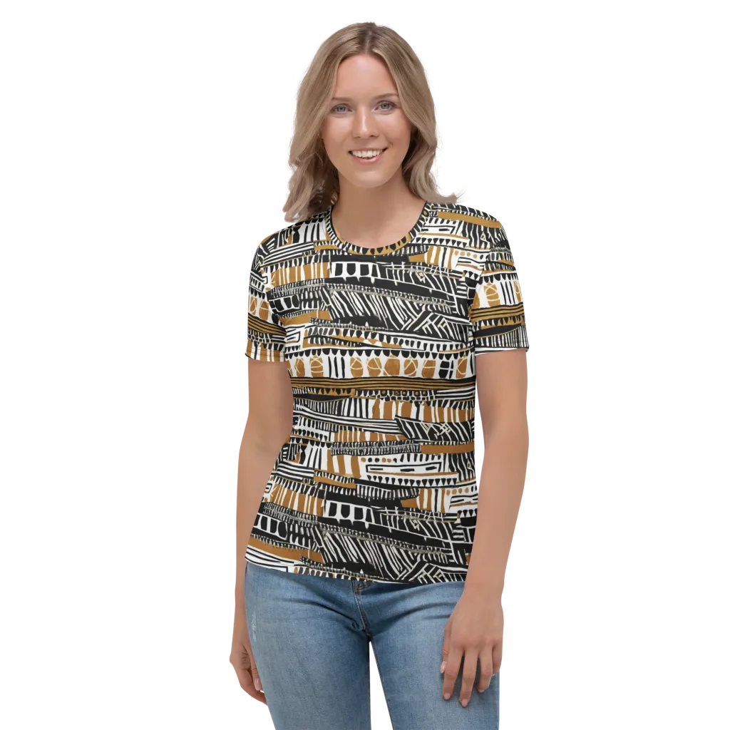 Nomad Geometry on Women's Crew Neck T-Shirt — Front