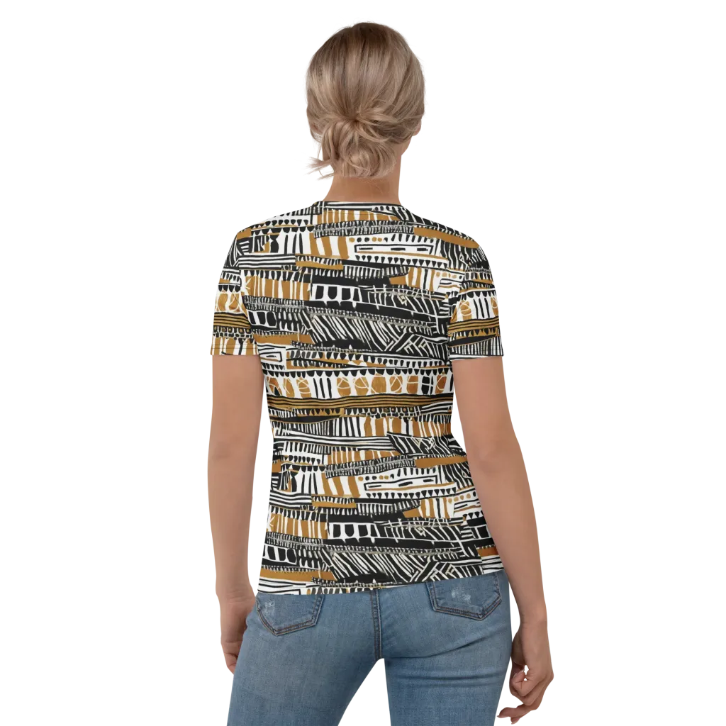 Nomad Geometry on Women's Crew Neck T-Shirt — Back