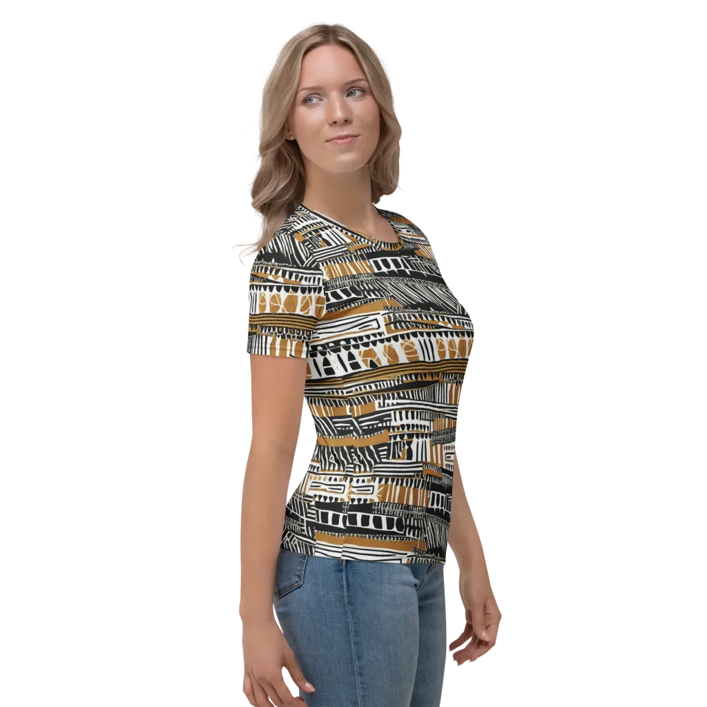 Nomad Geometry on Women's Crew Neck T-Shirt — Right