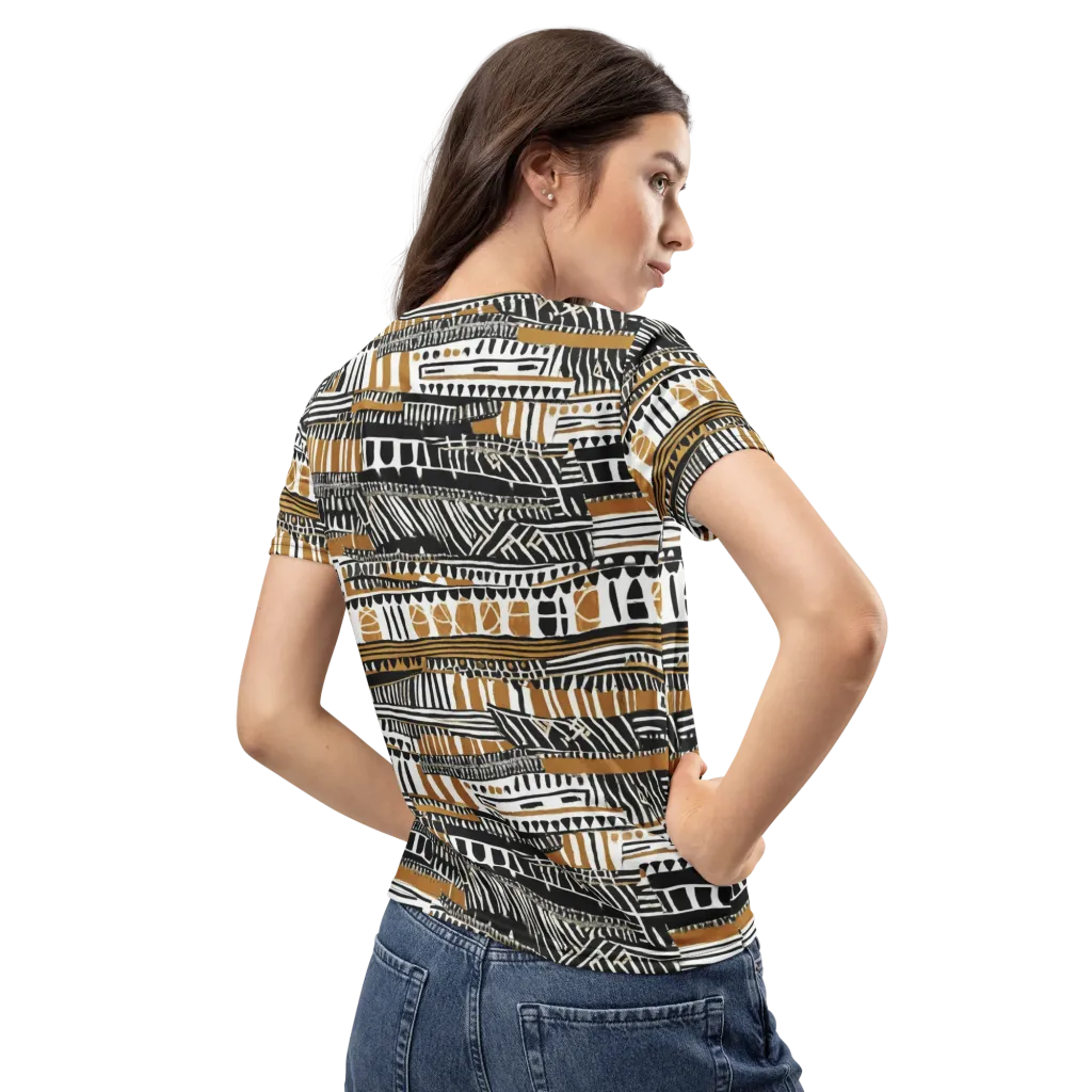 Nomad Geometry on Women's Crew Neck T-Shirt — Back