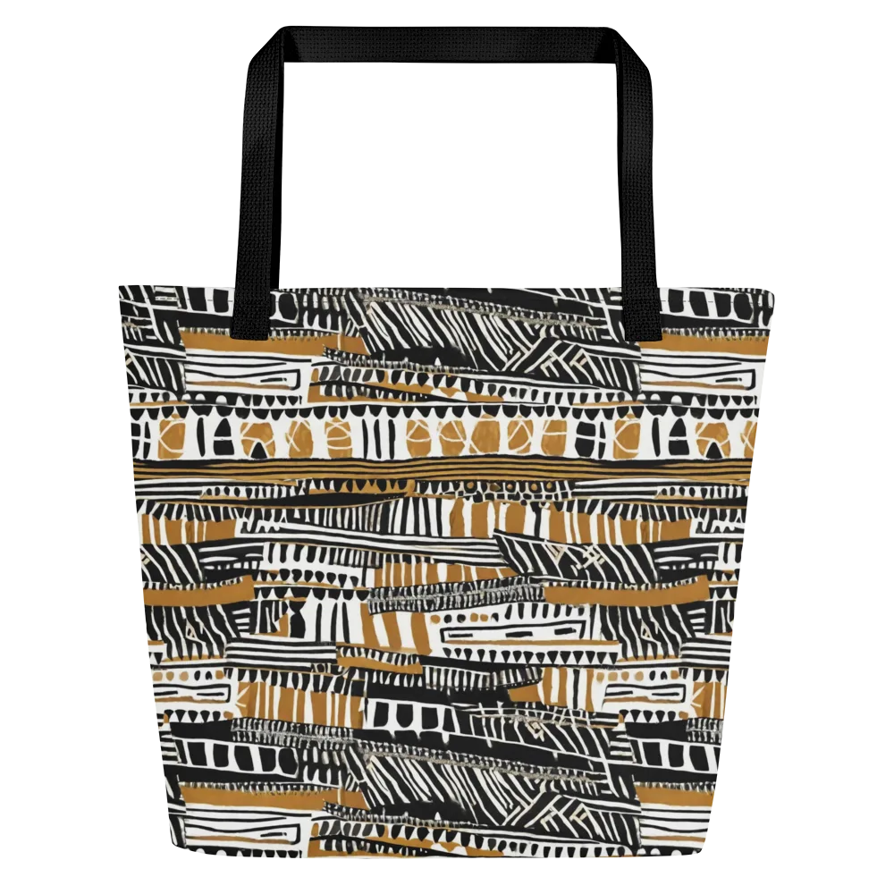 Nomad Geometry on Large Tote Bag W/ Pocket — Front