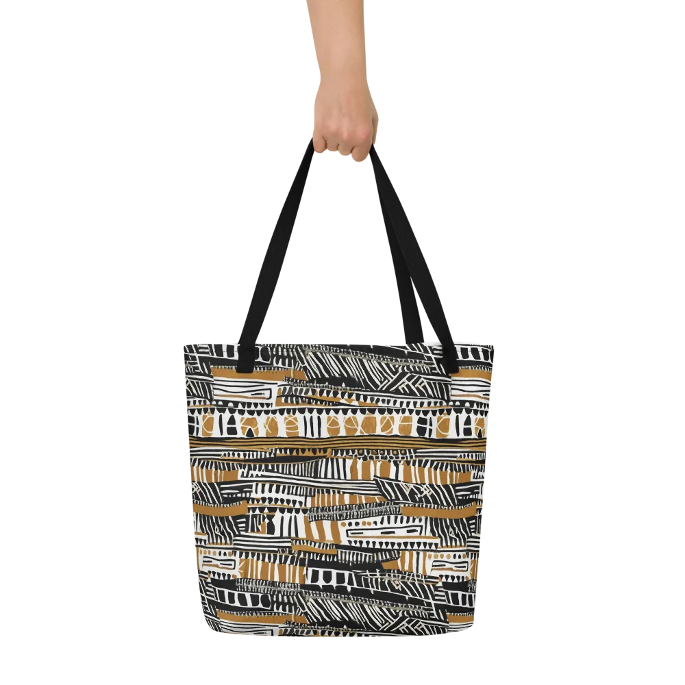 Nomad Geometry on Large Tote Bag W/ Pocket — Front