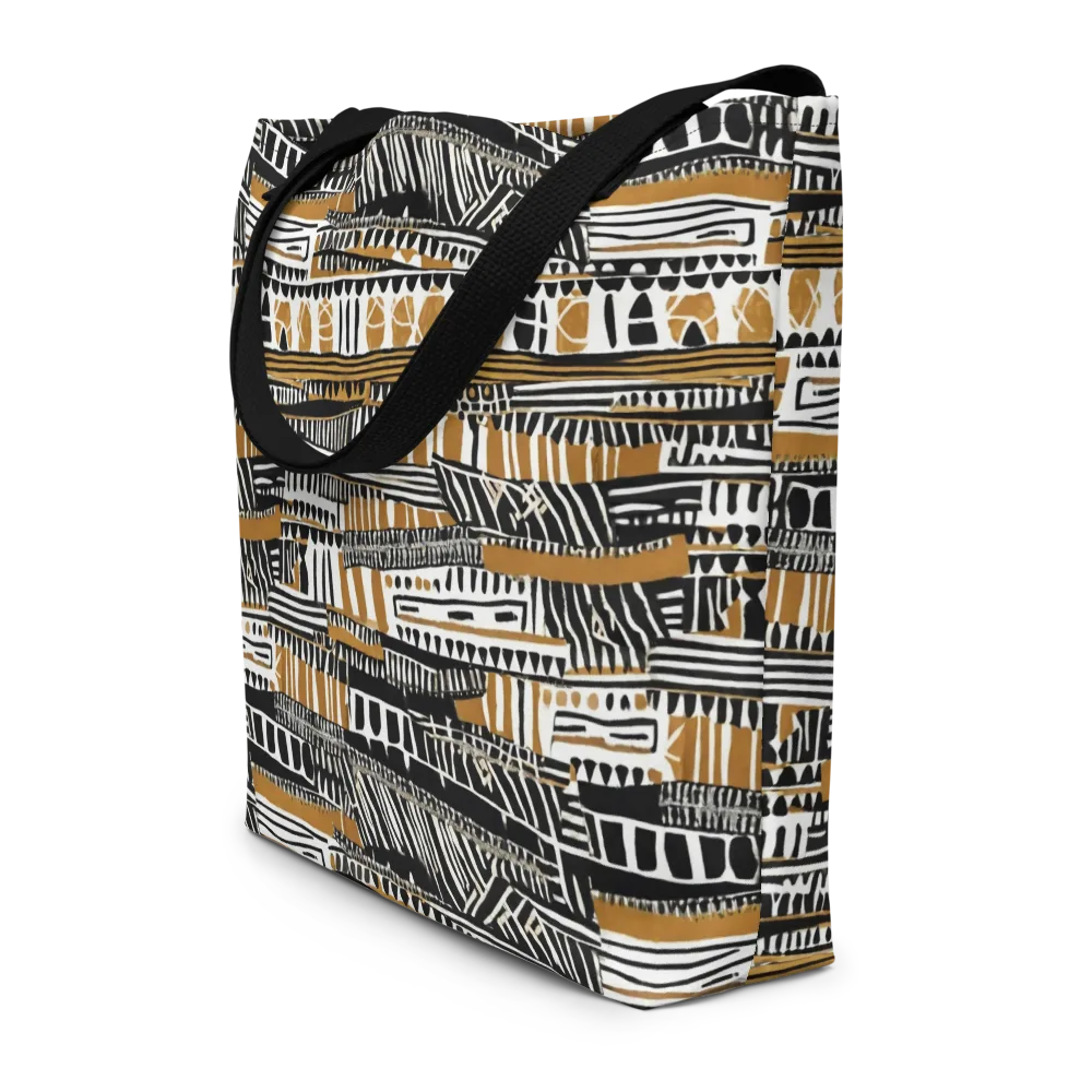 Nomad Geometry on Large Tote Bag W/ Pocket — Front