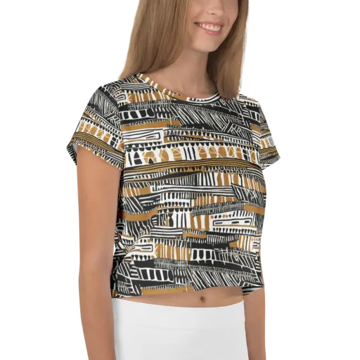 Nomad Geometry on a Crop Tee