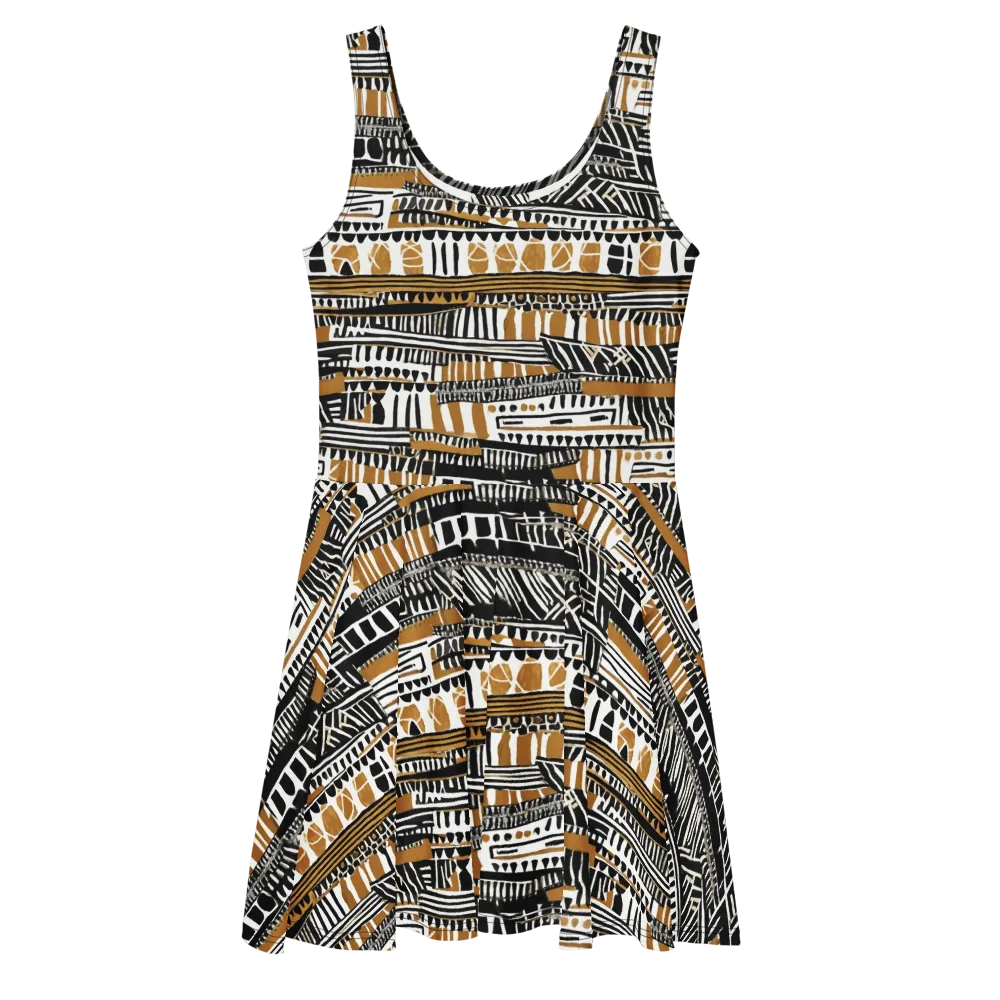 Nomad Geometry on Skater Dress — Front