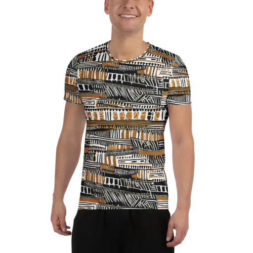 Nomad Geometry on a Men's Athletic T-Shirt