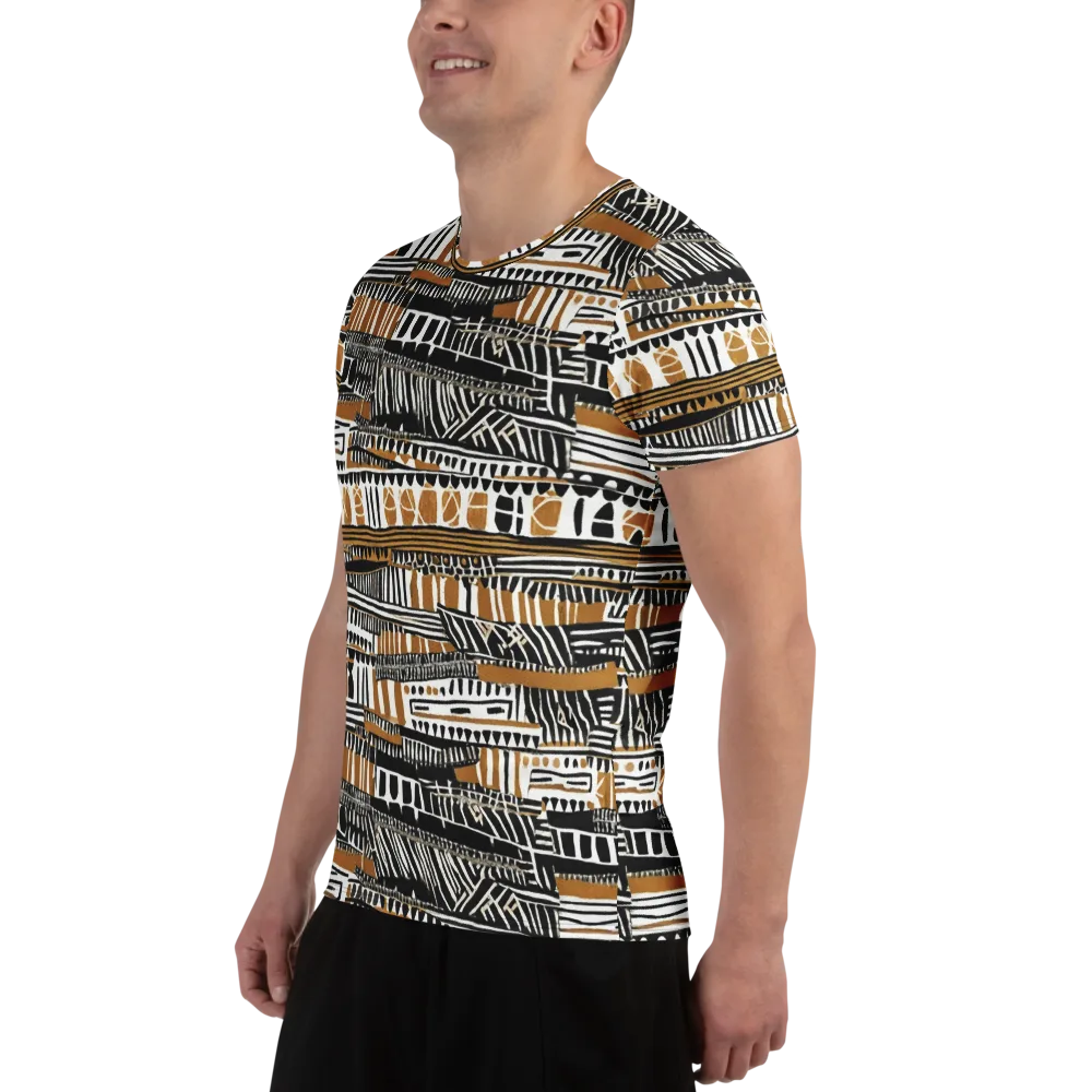 Nomad Geometry on Men's Athletic T-Shirt — Left