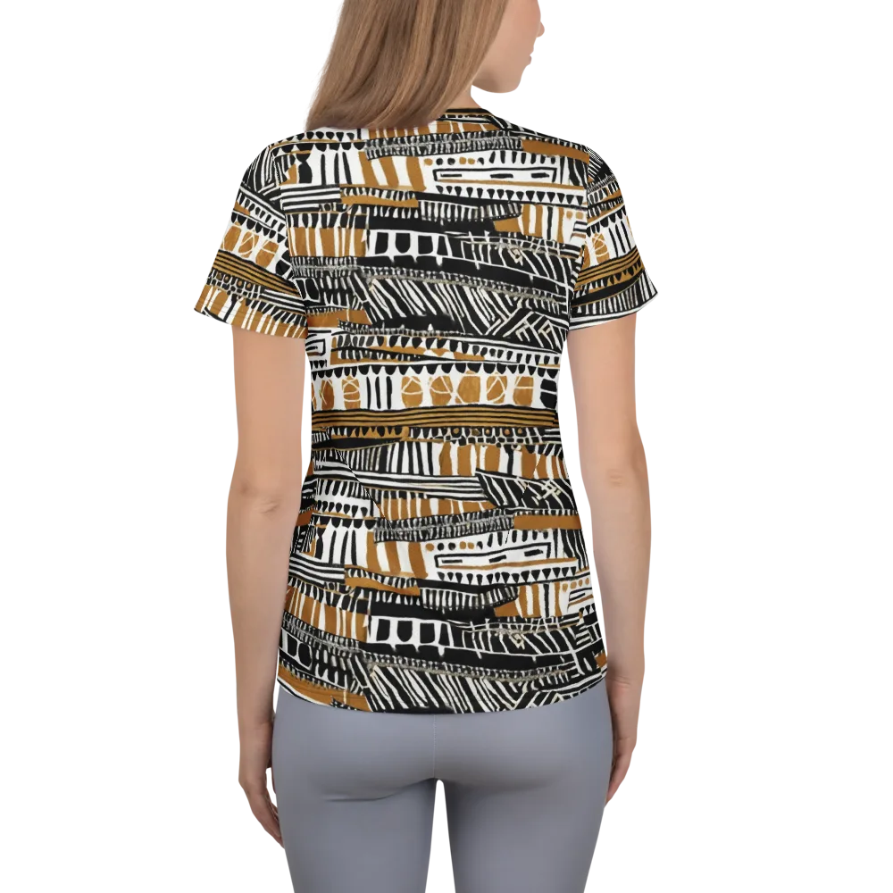 Nomad Geometry on Women's Athletic T-Shirt — Back
